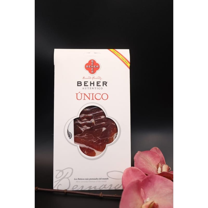 西班牙BEHER 橡果純種100% 伊比利亞黑毛豬機切火腿片100g-3