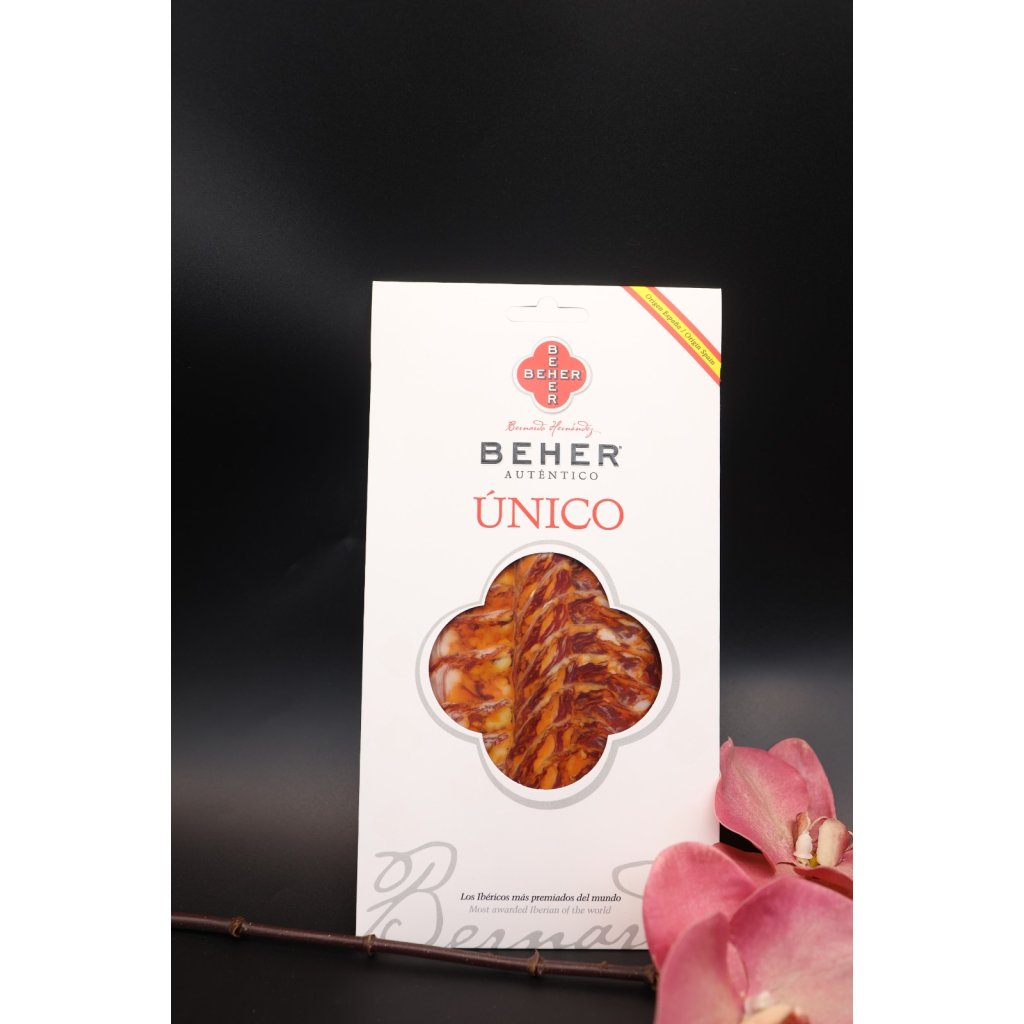 西班牙Beher 100% 伊比利亞黑毛豬(全橡果Bellota)辣香腸切片100g-3