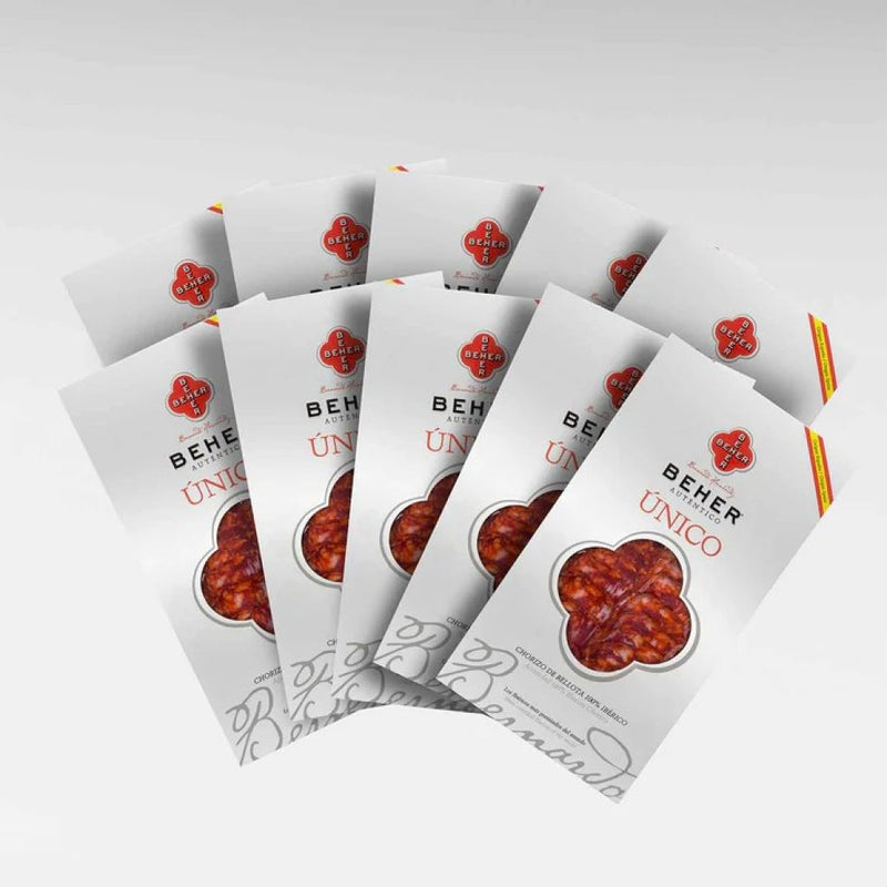 西班牙Beher 100% 伊比利亞黑毛豬(全橡果Bellota)辣香腸切片100g-2