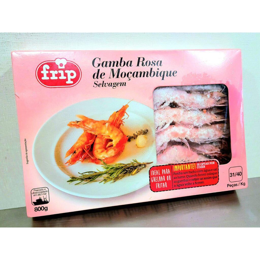 Portugal FRIP Wild-Caught Premium Deep-Sea Pink Shrimp 31/40  800g  (Frozen)